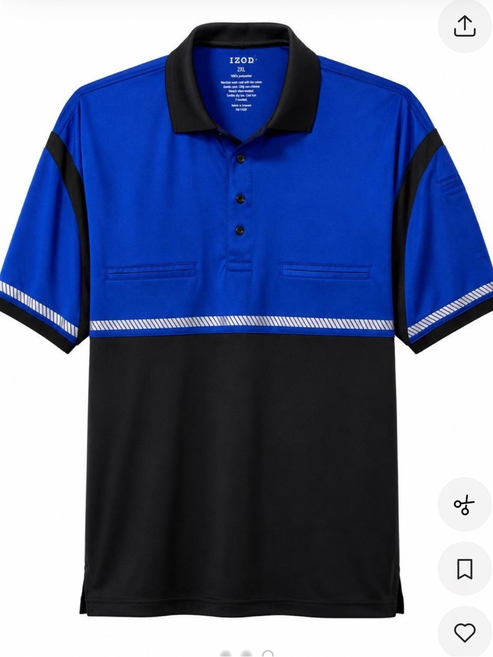 Izod Royal Blue and Black Short Sleeve Polo